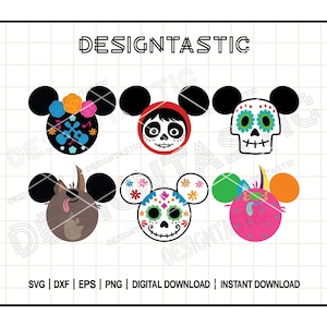 Orejas de ratón Coco (SVG), Recuérdame (SVG), Halloween (SVG), Poco Loco (SVG), Amor (SVG), Orejas de Dante, Dante Alebrije, Archivo de corte para Cricut