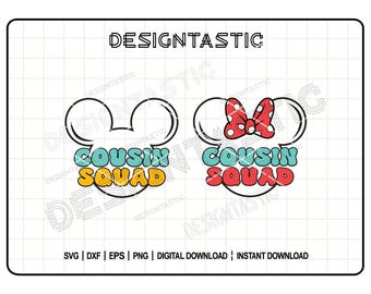 Cousin Head SVG PNG, Mouse Ears Clipart for Cricut, Magical Trip Cut File, Head Ears Bow, Mouse Head Outline PNG, Instant Digital Download