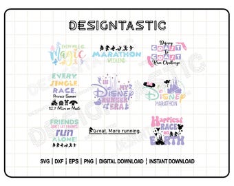 Paquete SVG de carrera de maratón mágica, diseño de sublimación de media maratón, archivo de corte inspirado en encantamientos para Cricut y Silhouette