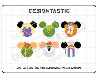 Muppets Ears Bundle Svg, Animal SVG, Mouse Ears SVG, Frozzie Svg, Peggy Ears, Tshirt Design Svg, Cut File For Cricut, Silhouette Cut File
