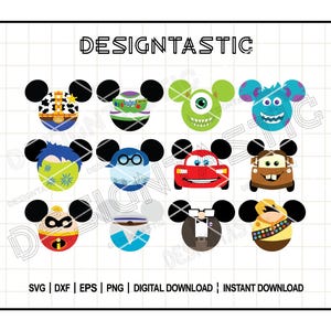 Buddies Bundle SVG, Beste Freunde Ohren zwar, Pal Ohren, Woody zwar, Cars Ohren, mike Ohren, Tow Matter, Russel Ohren, Cut File für Cricut SVG