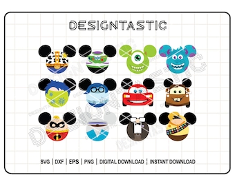 Puede incluir: Un conjunto de 10 diademas de orejas de Mickey Mouse con personajes de Disney. Los personajes incluyen Buzz Lightyear, Woody, Mike Wazowski, Sulley, Rayo McQueen, Mate, Mr. Increíble, Frozono, Síndrome y Jack-Jack.