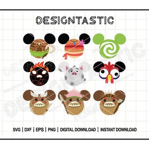Moana Ears Bundle SVG, Polynesian Swirl Designs for Cricut & Silhouette, Maui Ears, Hei Hei and Kakamora Ears, Instant Download