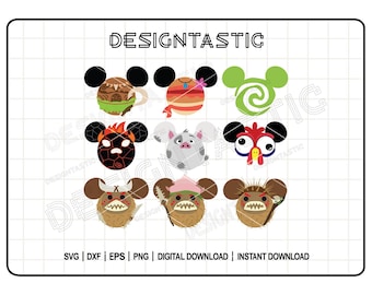 Moana Ears Bundle SVG, Polynesian Swirl Designs for Cricut & Silhouette, Maui Ears, Hei Hei and Kakamora Ears, Instant Download