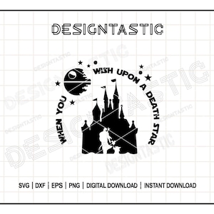 Wenn Sie nach einem Todesstern SVG wünschen, lustige Star Wars Design-Schnittdatei, perfekt für Familienreise-Shirts, ideales Geschenk für Star Wars-Fans
