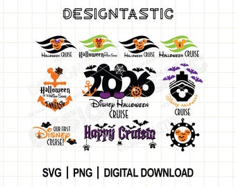 Cruise Halloween Bundle Bundle SVG, Mouse Ears, Halloween Cruise Svg, Halloween Cruise Flag Svg, Mouse Pumpkin, Svg Cut File For Cricut