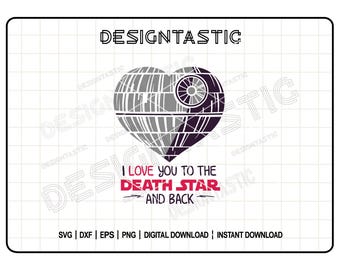 Ti amo fino alla Morte Nera e ritorno SVG, citazione di Star Wars per progetti fai da te, regalo perfetto per gli amanti della fantascienza