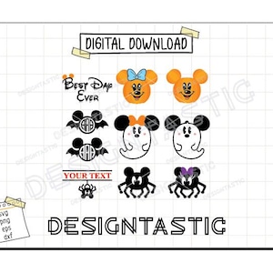Mouse Halloween Bundle SVG, Halloween Mouse Spiders Svg, Mouse Ghost Svg, Boo Svg, Mouse Pumpkin Boo, Spooky Halloween, Cut File For Cricut