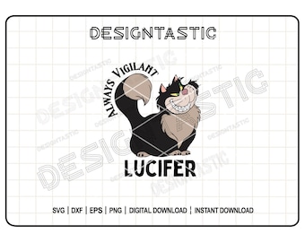 Siempre vigilante SVG, Lucifer SVG, Gato SVG, Inspirado en Cenicienta, Villanos PNG, Archivos de corte para Cricut, Archivo de corte de silueta