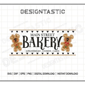 Arquivos SVG de corte de biscoitos de gengibre natalinos da Main Street Bakery, ótimos para artesanato Cricut e presentes mágicos para a família
