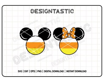 Orejas de ratón con diseño de caramelos de maíz SVG / Archivo de corte adorable y espeluznante para Halloween / PNG de Halloween para Cricut / Descarga digital / Diseño para camisetas o tazas DIY