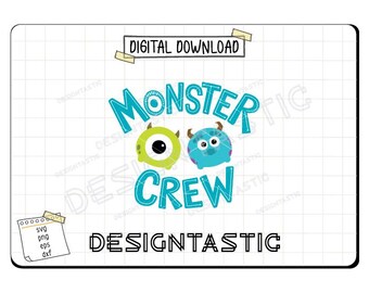 モンスタークルーSVG、マイク・サリーのモンスタークルー、ベビーフェイスモンスターインクカットファイルクリカットシルエットベクタークリップアートデザイン