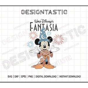 Sorcerer Mouse SVG, Wizard Hat PNG, Fantasia Clipart, Cute Magic Mouse Cricut File, Sublimation Design, Magical Style Printable