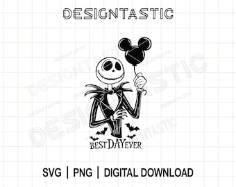 Arquivo de corte SVG do Jack Skellington Mouse Balloon para Cricut, perfeito para o Halloween.