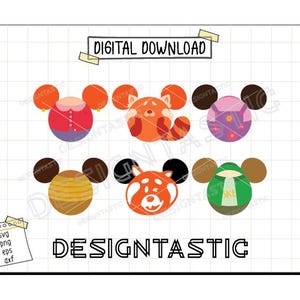 Panda Maus Ohren Bundle SVG, Panda Ohren, Abby zwarte svg, Priya PNG, beängstigend, Mauskopf Miriam, svg cut File für Cricut