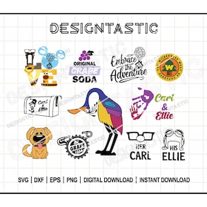 Pacote SVG Up, Soda de uva svg, Up house svg, Carl e Ellie, Arquivos de corte para Cricut, Perfeito para seus artesanatos
