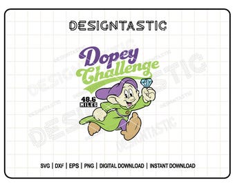 Dopey Challenge SVG, Running Svg, Marathon Race, Snow White Dopey, Half Marathon Run Sublimation Design, Cut File for Cricut & Silhouette