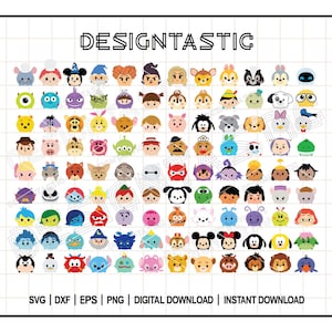 More than 100 Cute Characters Bundle SVG, Adorable Tsum Tsum Svg, Tshirt Design Svg, Cut Files for Cricut, Silhouette Projects