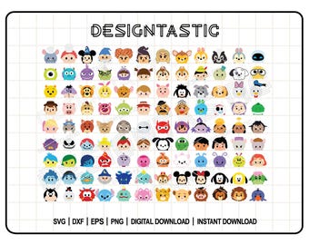 More than 100 Cute Characters Bundle SVG, Adorable Tsum Tsum Svg, Tshirt Design Svg, Cut Files for Cricut, Silhouette Projects