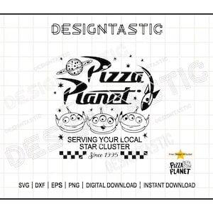 Pizza Planet Quote SVG, Toy Story, Alien, Delivery Service Logo Clipart, Shirt Design, Cut File For Cricut Sihouette, Free Svg&#39;s included