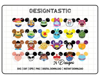 Toy Story Mouse Ears Bundle SVG, Woody, Alien and Slinky Dog Designs, Ideal for Crafts & Gifts for Toy Story Fans, Instant Download