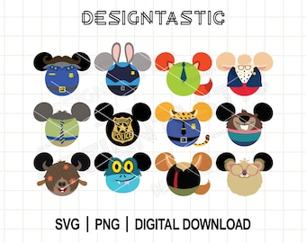 Zootopia Ears Bundle Svg, Judy Hopps SVG, Nick SVG, Mouse Ears Svg, Mouse Head Svg, Tshirt Design Svg, Cut File For Cricut, Silhouette