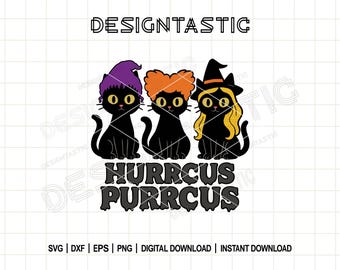 Hurrcus Purrcus Svg, Spooky Season Svg, Funny Cats Halloween Png, Black cat svg, Halloween cat, archivos svg para cricut