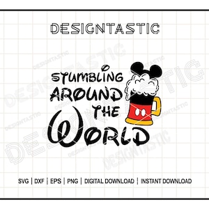 世界をさまよう SVG、面白いビール愛好家 SVG、ネズミのビール SVG、ビール エプコット SVG、ワイン フェスティバル PNG、ビール ジョッキ SVG、Cricut 用カット ファイル