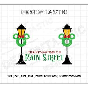 Clipart de Natal na Main Street, enfeites lúdicos e citações para decorações de Natal, presente ideal para amantes de Cricut