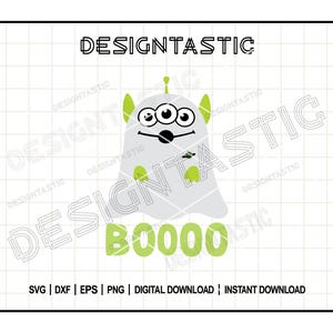 Fantasma Alienígena Fofo SVG | Arquivo de Corte SVG de Toy Story para Halloween | Citação Engraçada de Alienígena "Booo!" | Design Cricut Assustador para Camisetas Infantis e Decoração de Festa