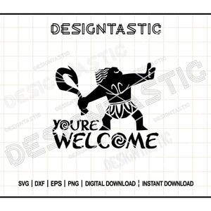 Maui You&#39;re Welcome SVG | Arquivo de Corte Moana para Cricut | Silhueta Polinésia PNG | Design de Camiseta Disney | Download Digital