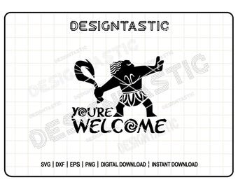Maui You’re Welcome SVG | Moana Cut File for Cricut | Polynesian Silhouette PNG | Disney Shirt Design | Digital Download