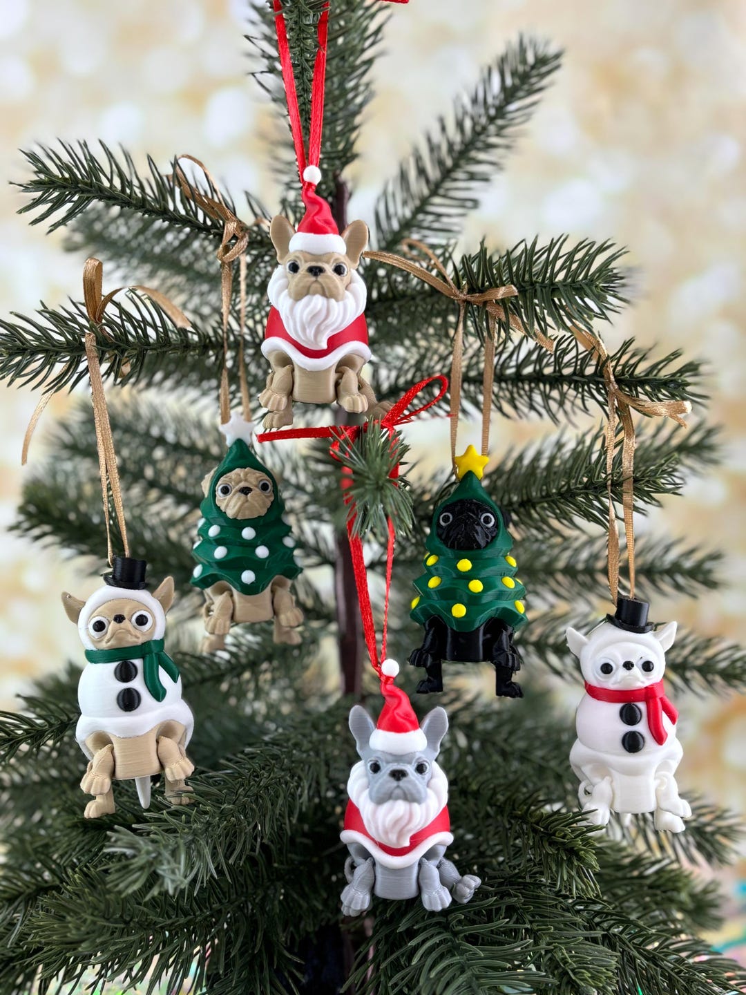 3D Printed Pug Christmas Tree Ornament Dog Lover Gift Etsy — free download