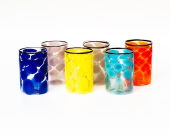 Murano glass  shot glasses. Set of 6 pieces