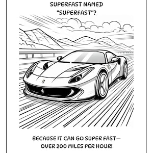 Ferrari Coloring Book for Kids and Adults