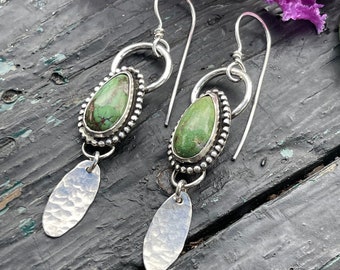 ROAMER | Turquoise dangle earrings | sterling silver earrings  |  Sierra Bela turquoise earrings | green turquoise earrings