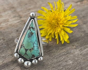 WANDER RING | sterling silver and turquoise ring | southwest boho ring | cowgirl ring | size 8