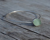 light blue seaglass bangle bracelet