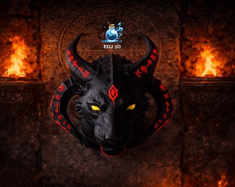 Wall Mounted Hell Cat Trophy DnD Gothic Decor