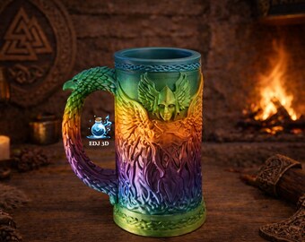 Elegant Valkyrie - Drink Holder Koozie Cozie Tankard Nordic Decor TTRPG