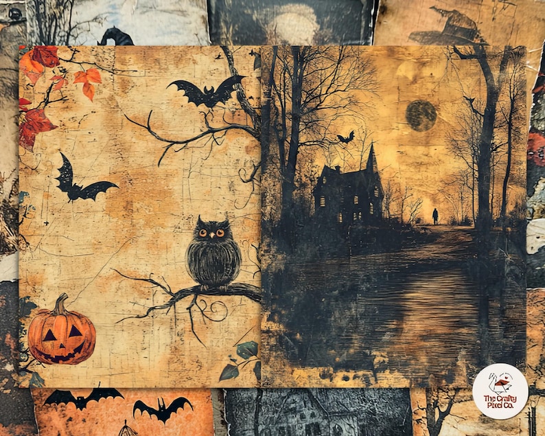 Vintage Halloween Printable Paper: Digital Collage Sheets (digital ...