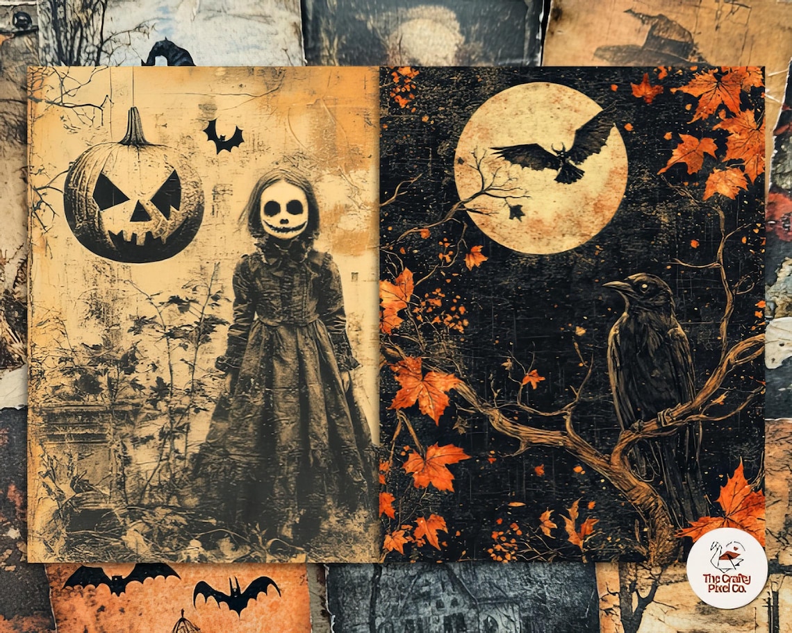 Vintage Halloween Printable Paper: Digital Collage Sheets (digital ...