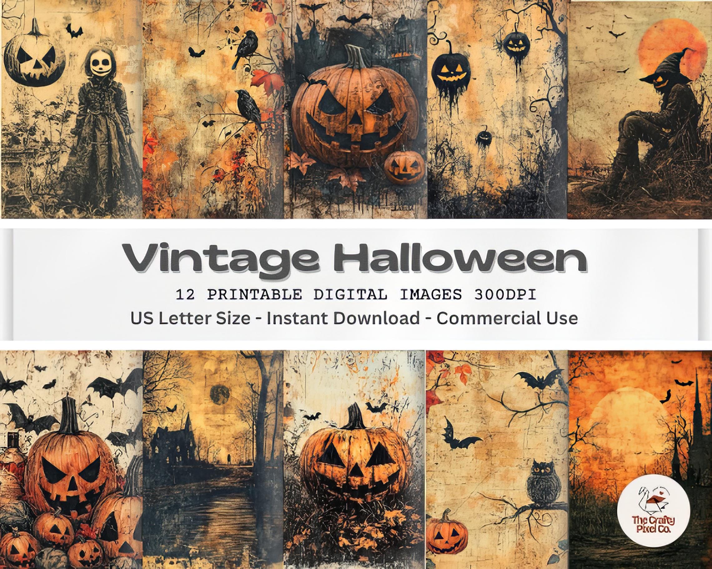 Vintage Halloween Printable Paper: Digital Collage Sheets (digital ...