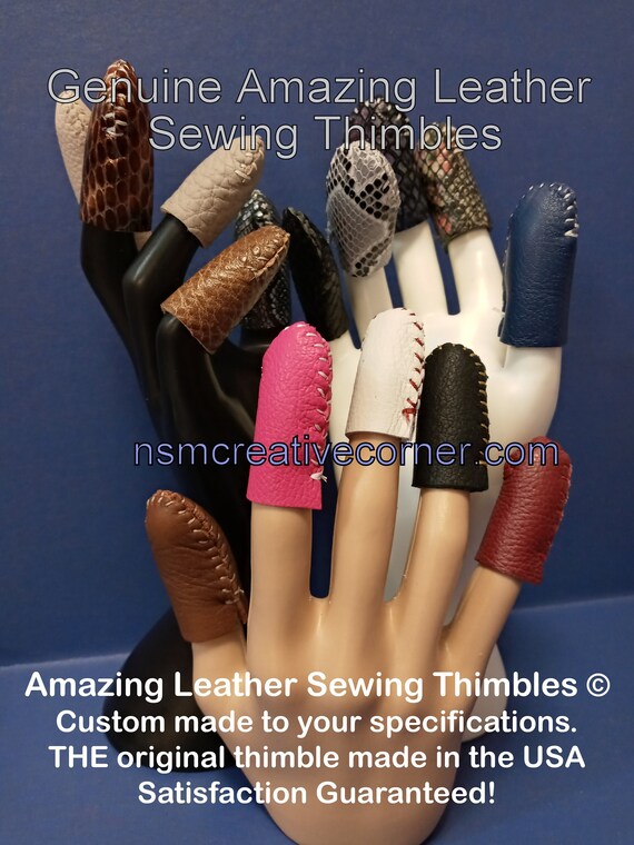 Custom Handmade Amazing Leather Sewing Thimbles (2 Assorted) Medium weight. Always save when you purchase a set. Craft finger protection