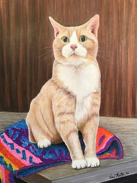Custom Colored Pencil & Alcohol Marker Pet Portraits- Genuine drawings- dogs, cats, any animals. Includes matting. Pet loss, memorial, gift