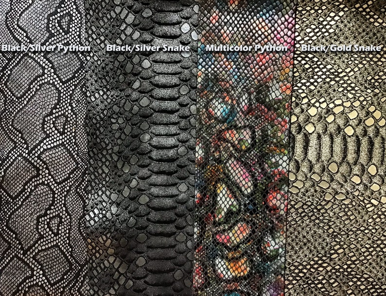 Puede incluir: Cuatro patrones diferentes de piel de serpiente: pit&oacute;n negro y plateado, serpiente negra y plateada, pit&oacute;n multicolor y serpiente negra y dorada.