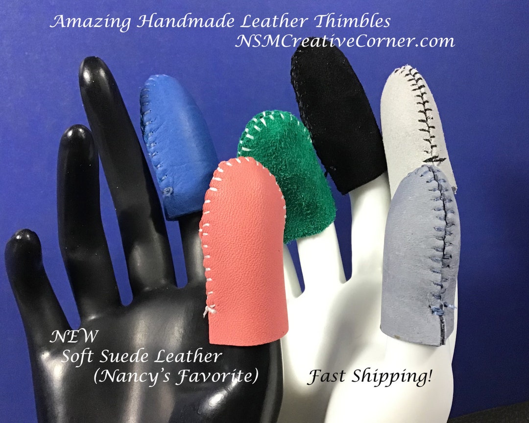 Amazing Handmade Soft Suede Leather Thimble© (1) Med. Weight for Sewing ...