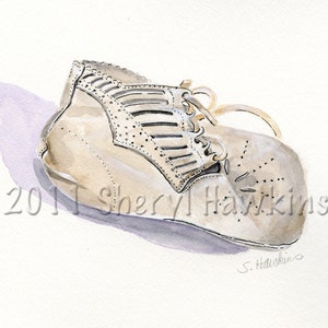 Vintage Baby Shoe Watercolor Painting