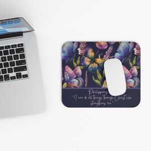 Christian mousepad, bible verse inspirational mouse pad, Philippians 4:13