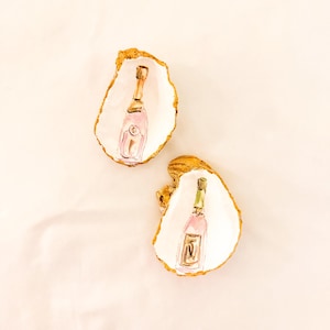 Champagne Bottle Oyster Shell Jewelry Dish